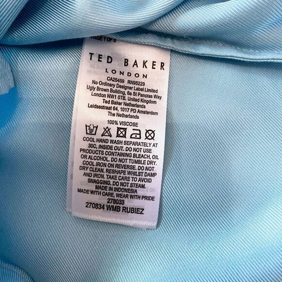 NWOT TED BAKER THE RUBIEZ DOUBLE LAYER EFFECT SLEEVELESS TOP IN SKY-BLUE - M (2) - Picture 9 of 9